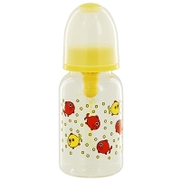 Бутылочка "Курносики" для кормления, цвет: желтый, 125 мл, от 0 месяцев артикул 7147a.