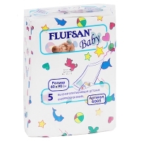 Впитывающие пеленки "Flufsan baby", 60 см х 90 см, 5 шт артикул 7043a.